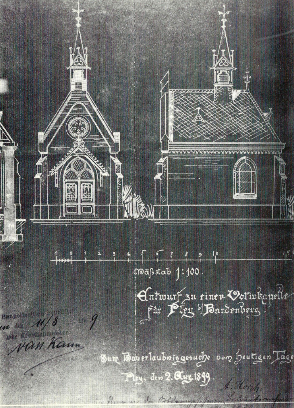 Draft of the chapel in Pley
