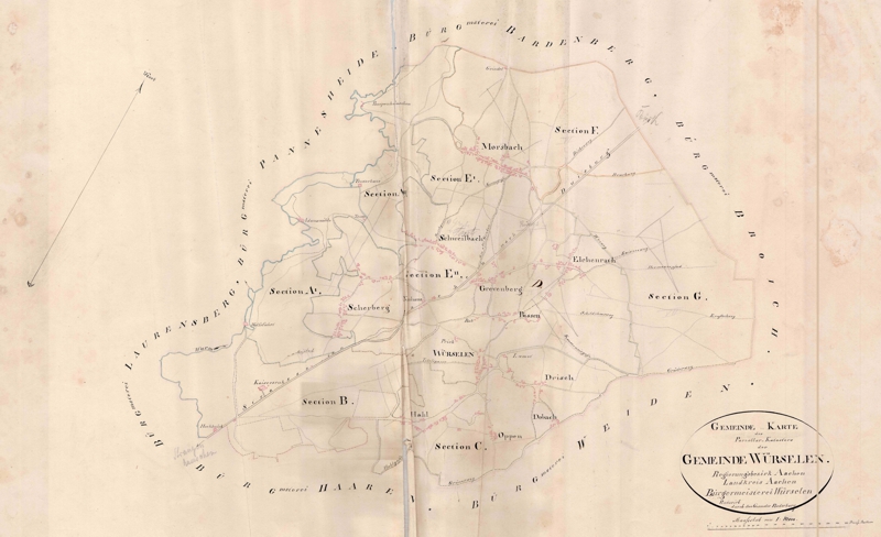 Karte Würselen 1884